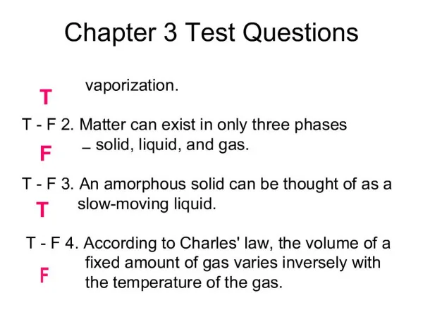Chapter 3 Test Questions
