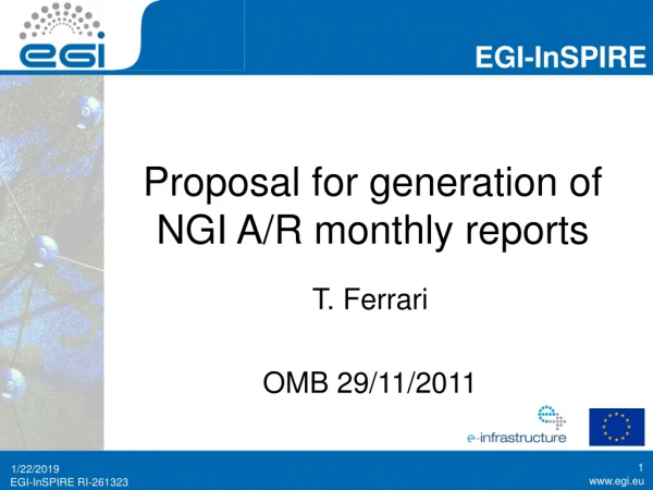 Proposal for generation of NGI A/R monthly reports