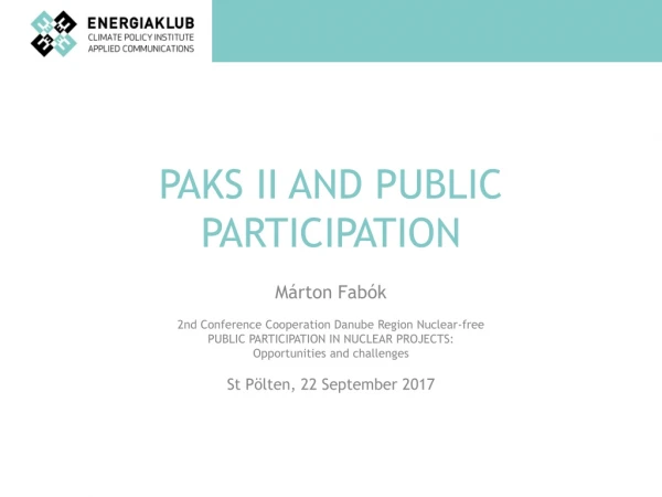 Paks II and public participation