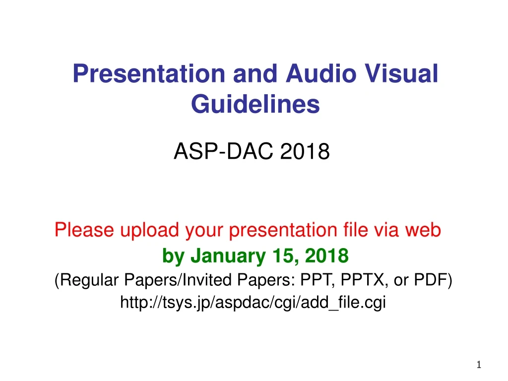 presentation and audio visual guidelines