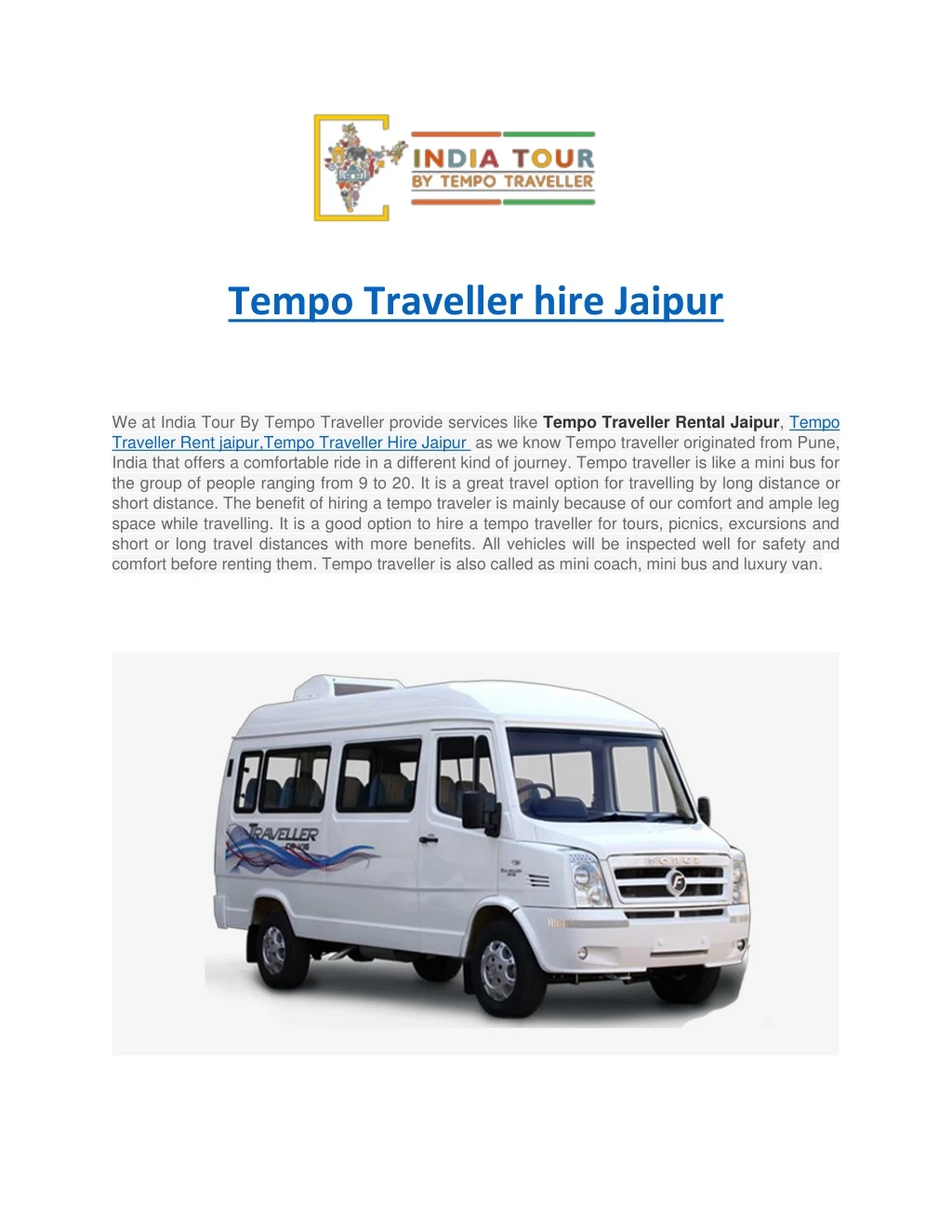 tempo traveller hire jaipur
