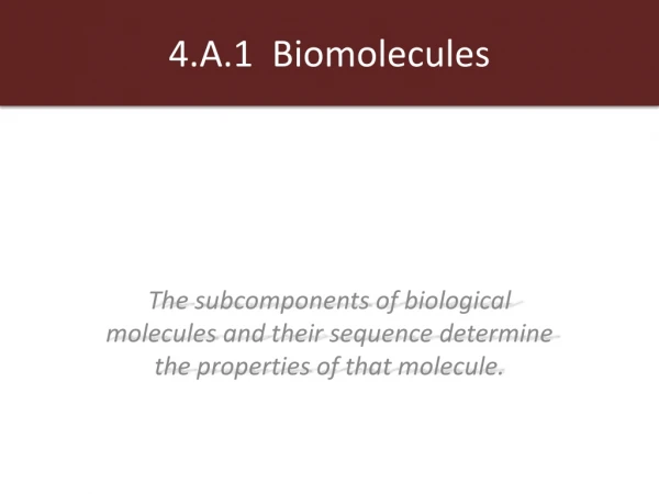 4.A.1 Biomolecules