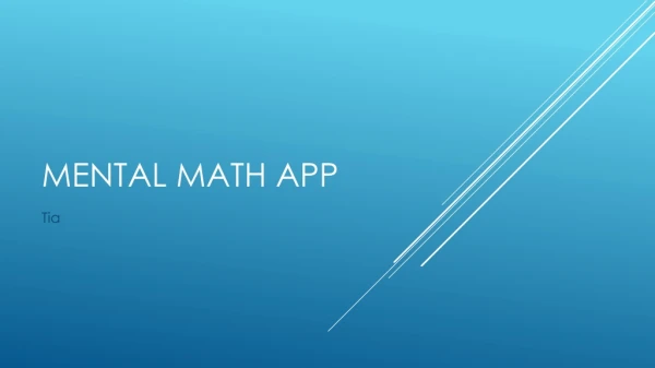 Mental Math app