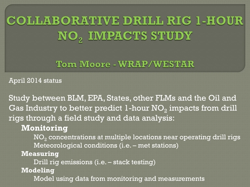 collaborative drill rig 1 hour no 2 impacts study tom moore wrap westar