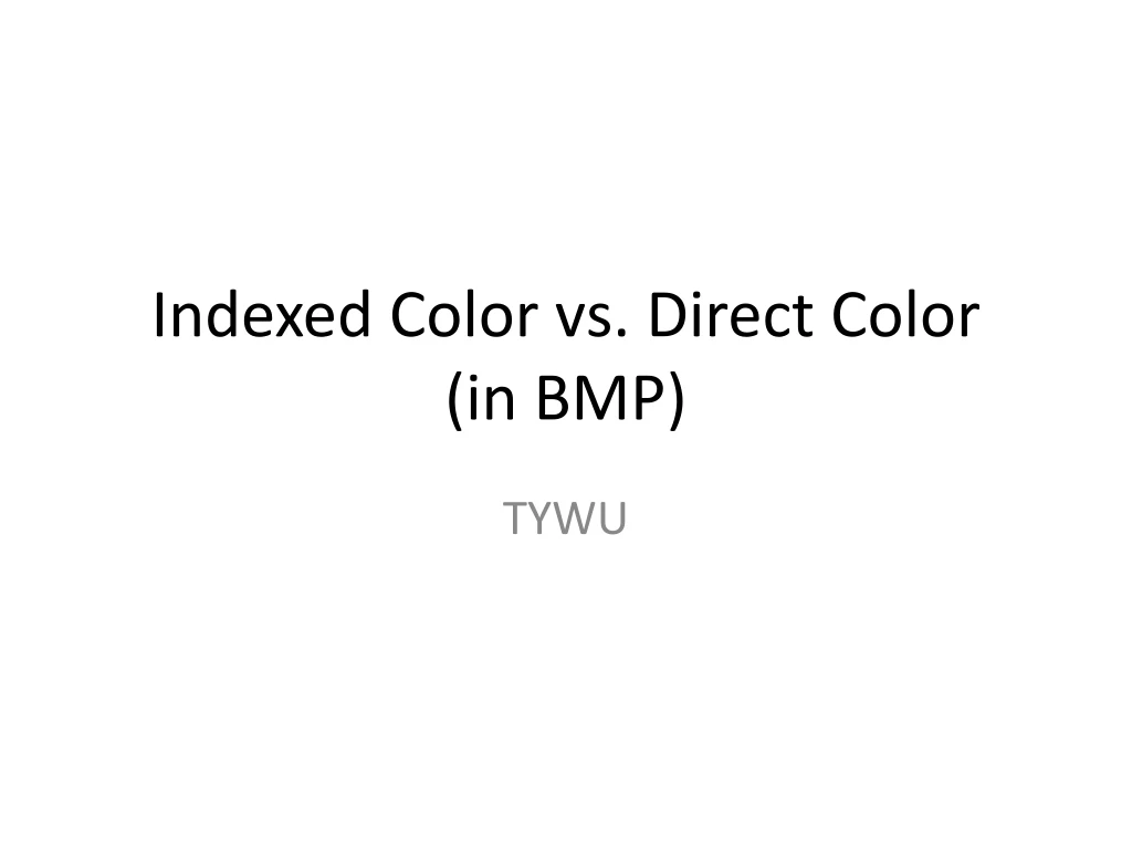 indexed color vs direct color in bmp