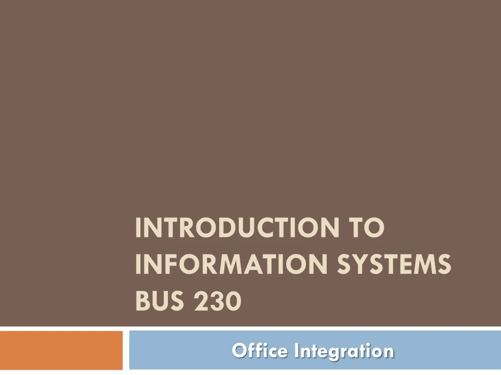 introduction to information systems bus 230