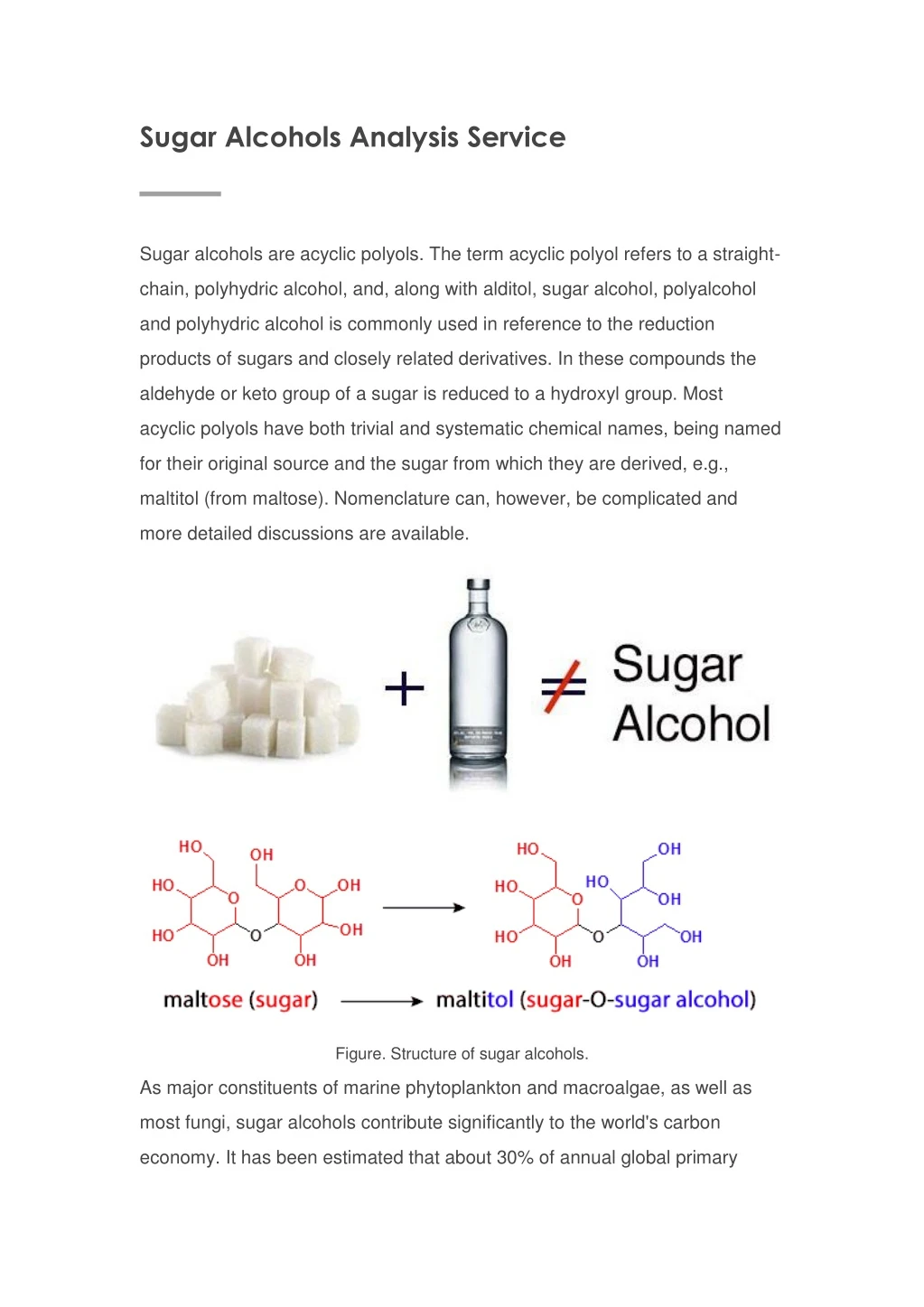 sugar alcohols analysis service
