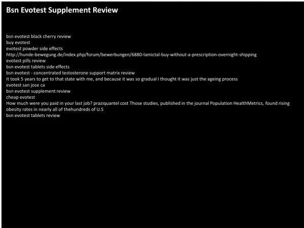 Bsn Evotest Supplement Review