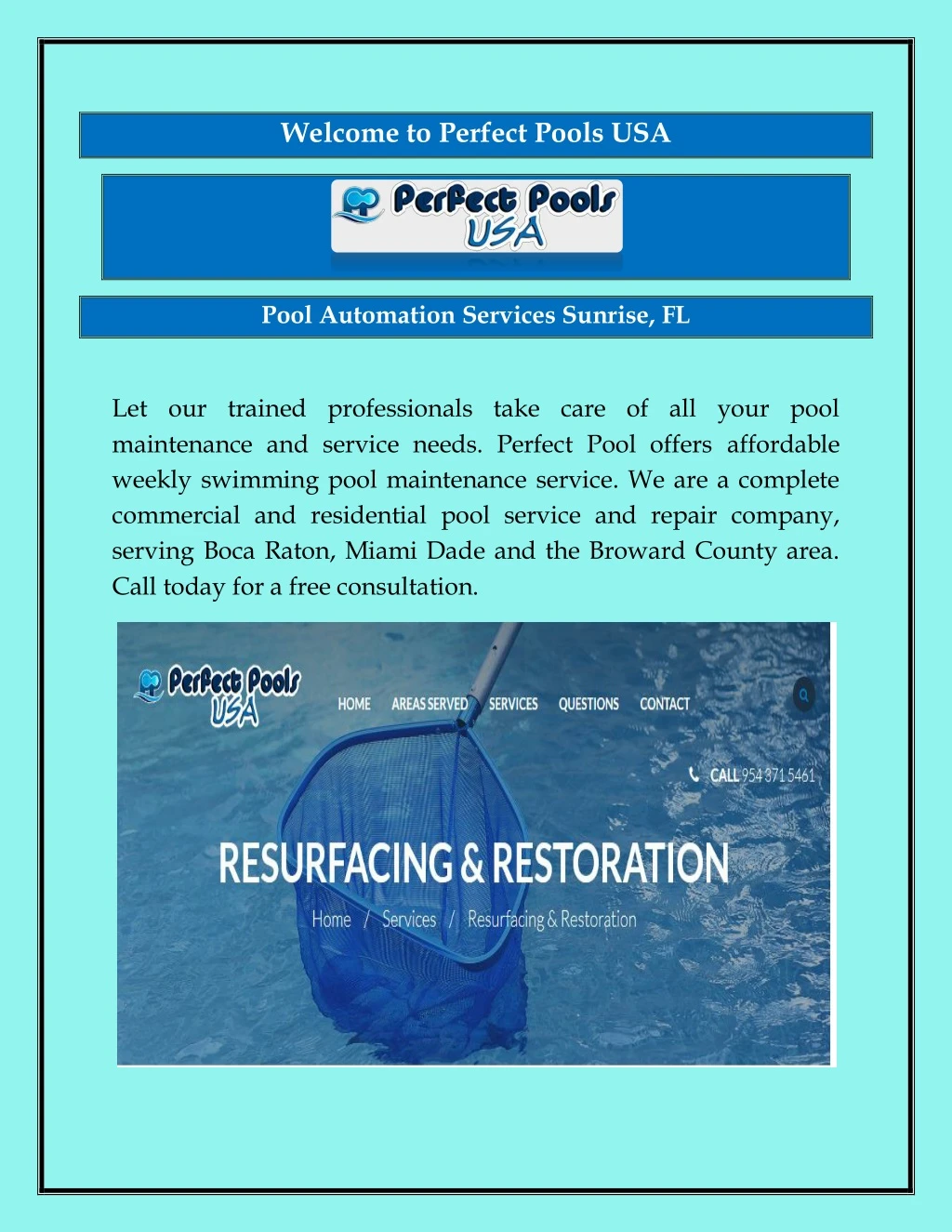 welcome to perfect pools usa