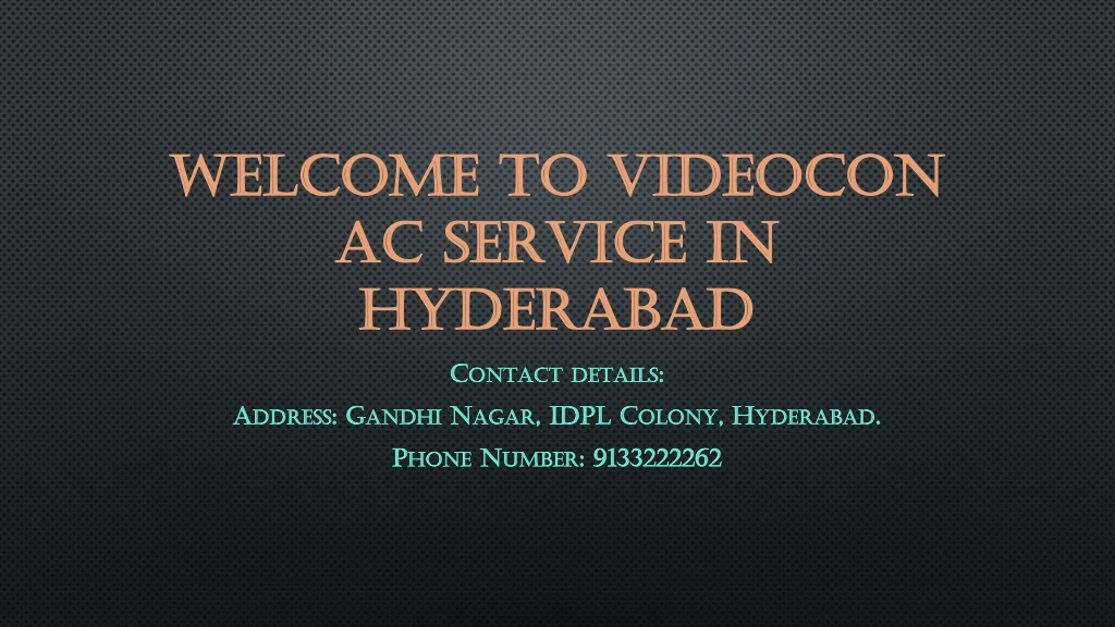 welcome to videocon ac service in hyderabad