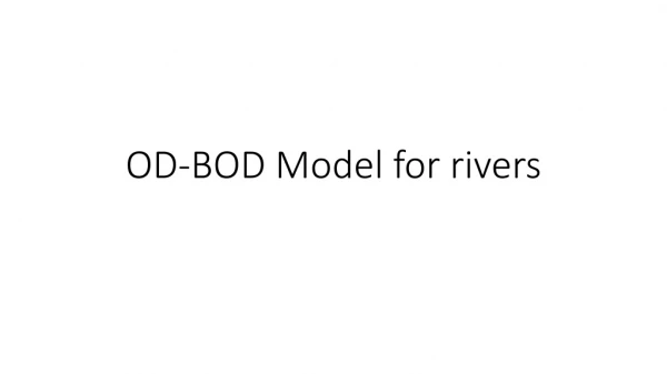 OD-BOD Model for rivers