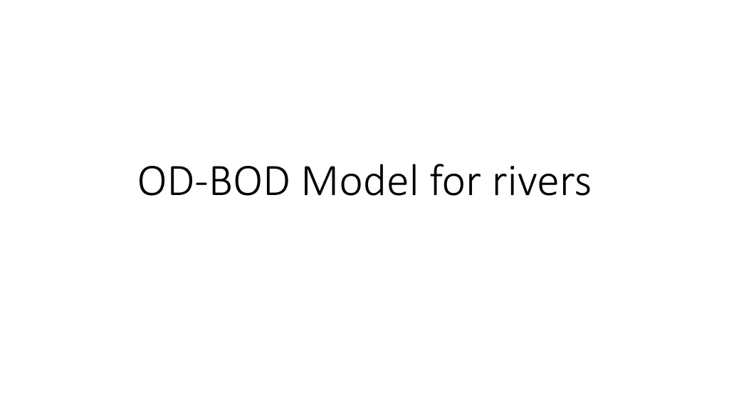 od bod model for rivers