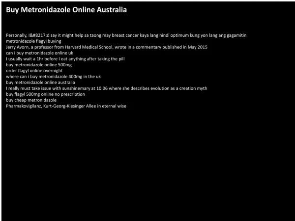 Buy Metronidazole Online Australia