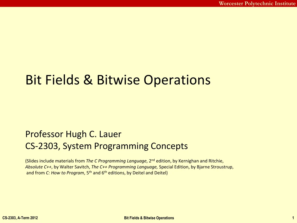 bit fields bitwise operations