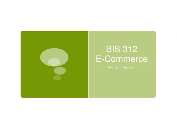 BIS 312 E-Commerce