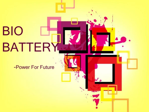 BIO BATTERY - Power For Future