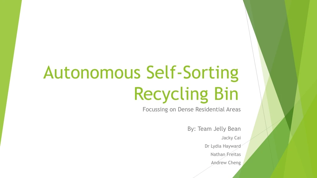 autonomous self sorting recycling bin