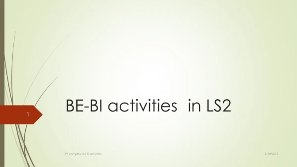 BE-BI activities 	in LS2