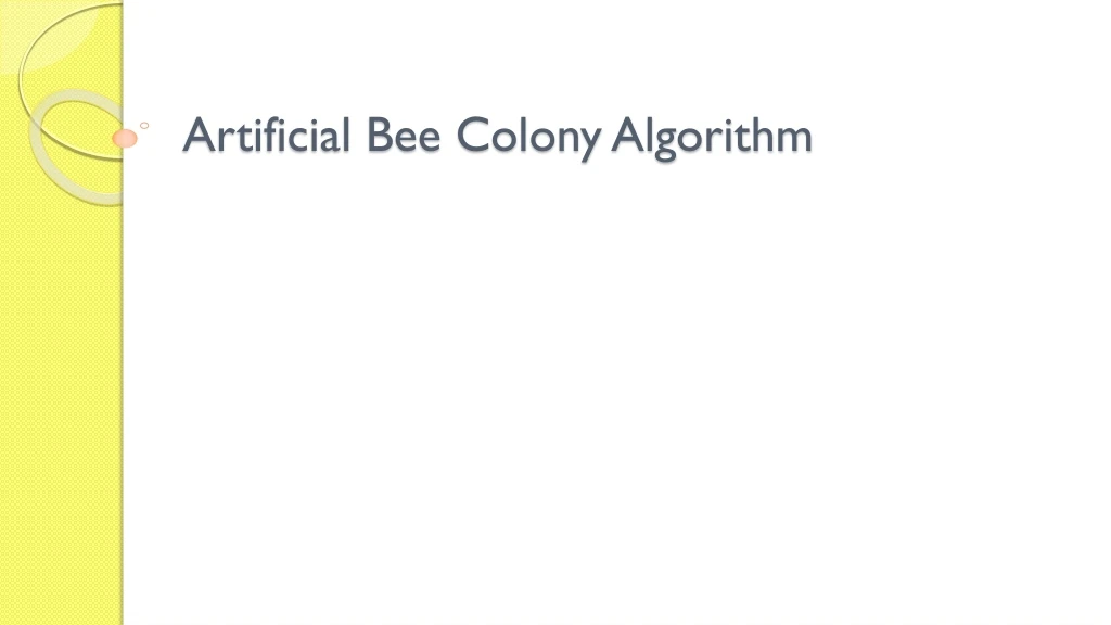 artificial bee colony algorithm