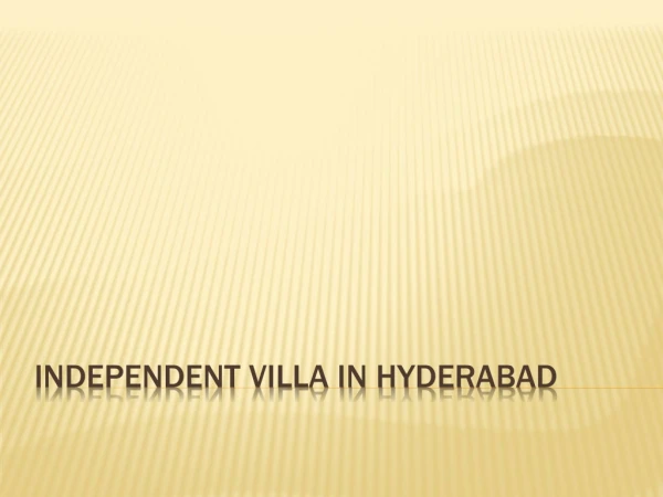 Independent Villa in Hyderabad - Ashoka Developers & Builders in Hyderabad