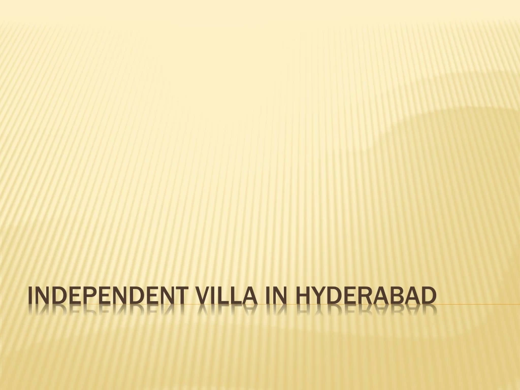 independent villa in hyderabad