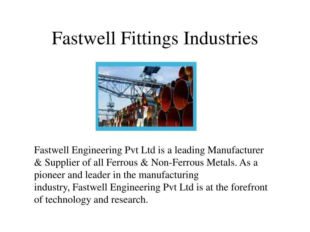 fastwell fittings industries