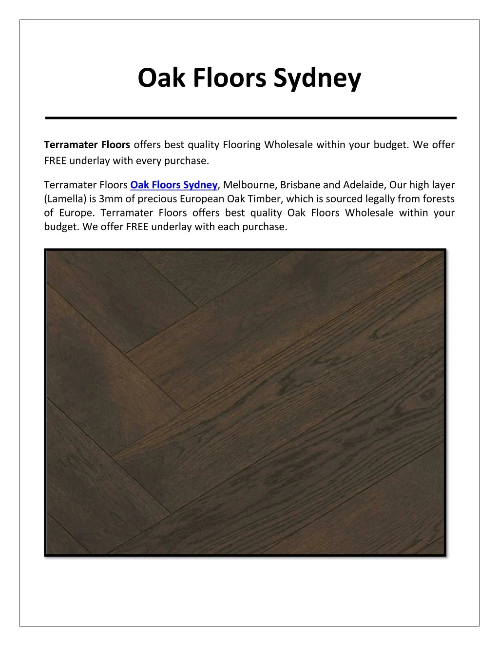 oak floors sydney