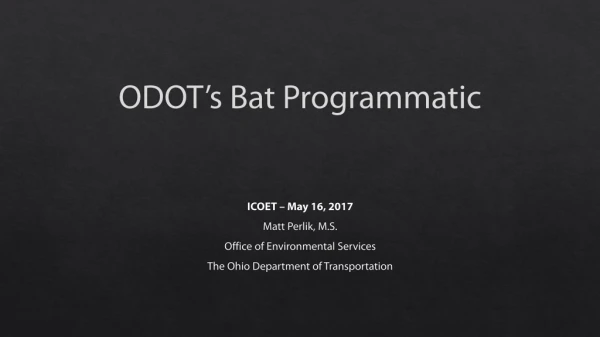 ODOT’s Bat Programmatic
