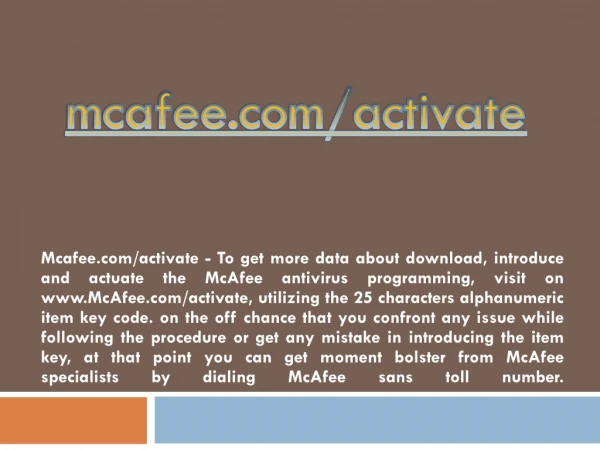 mcafee com activate
