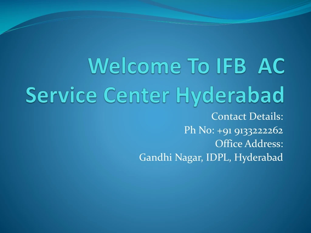 welcome to ifb ac service center hyderabad