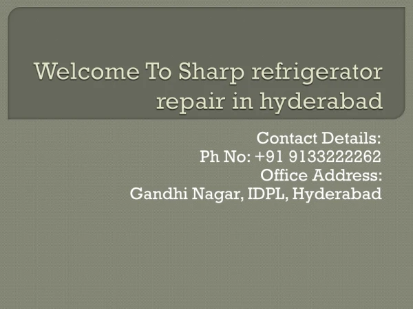 Sharp refrigerator repair in hyderabad