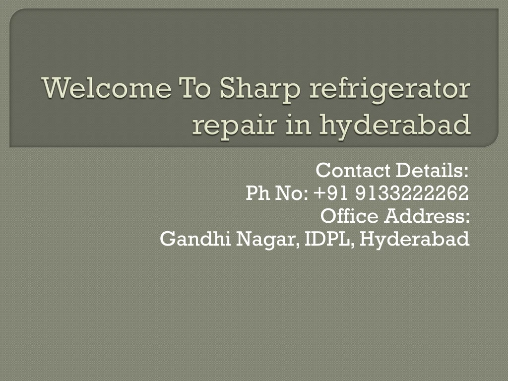 welcome to sharp refrigerator repair in hyderabad
