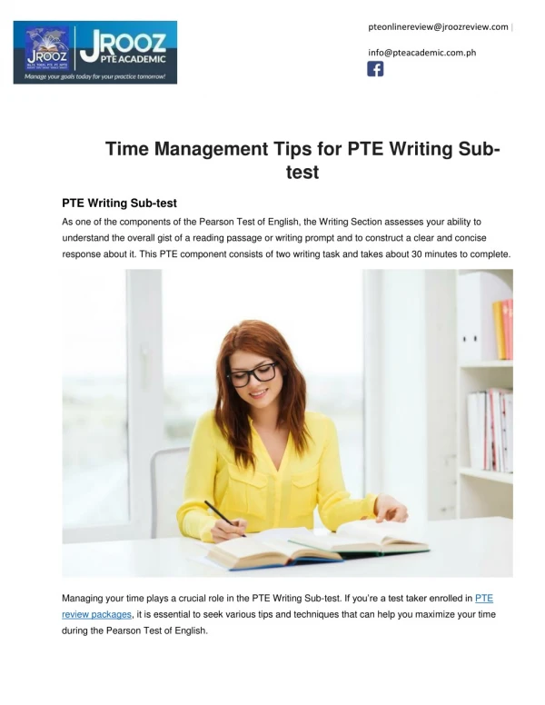 Time Management Tips for PTE Writing Sub-test