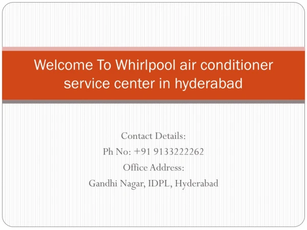 Whirlpool air conditioner service center in hyderabad