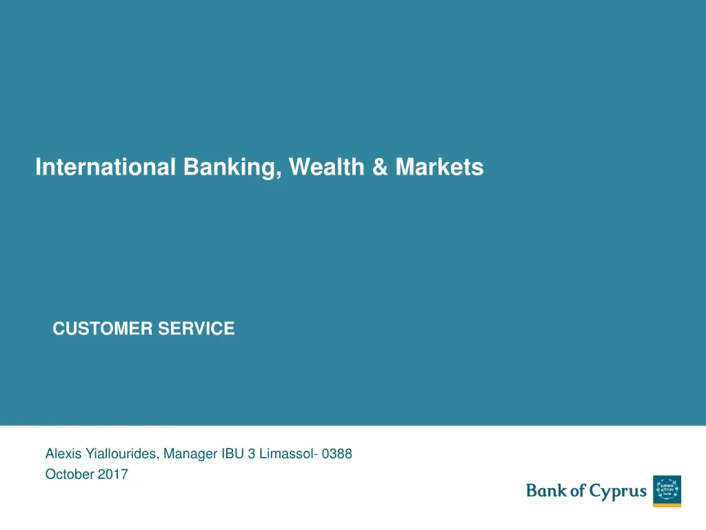 international banking wealth markets