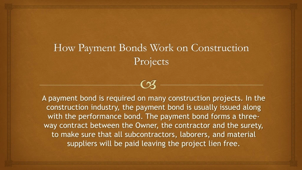 how payment bonds work on construction projects