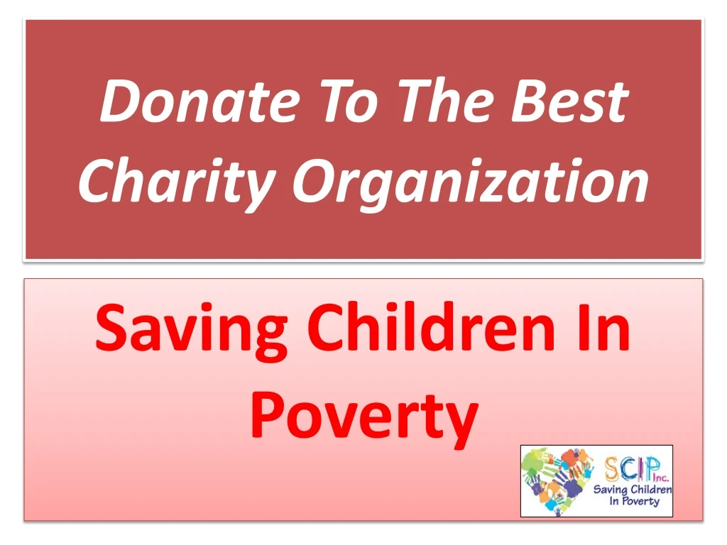donate to the best charity organization