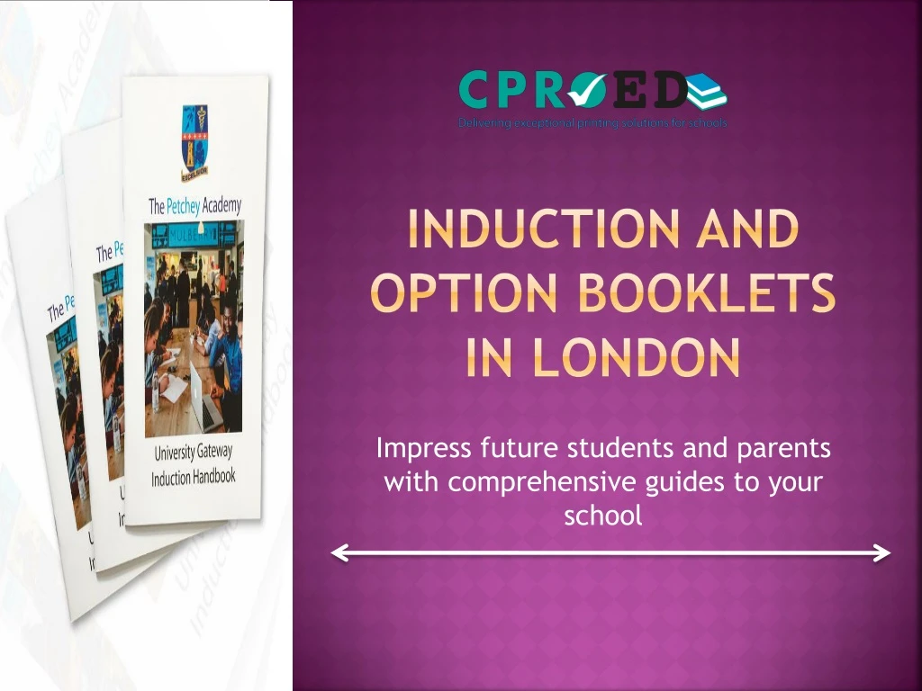 induction and option booklets in london