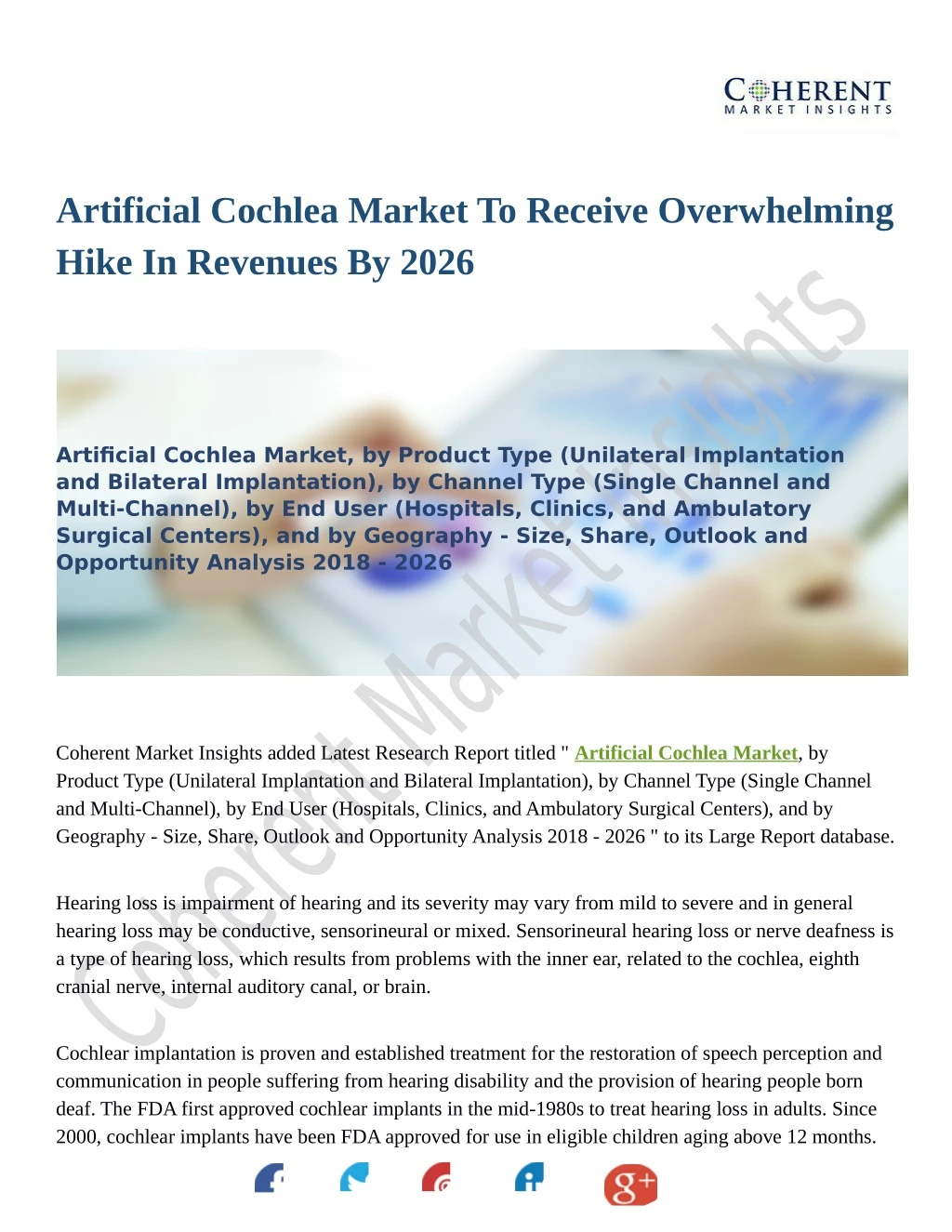 artificial cochlea market to receive overwhelming