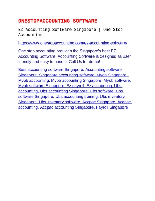 EZ Accounting Software Singapore