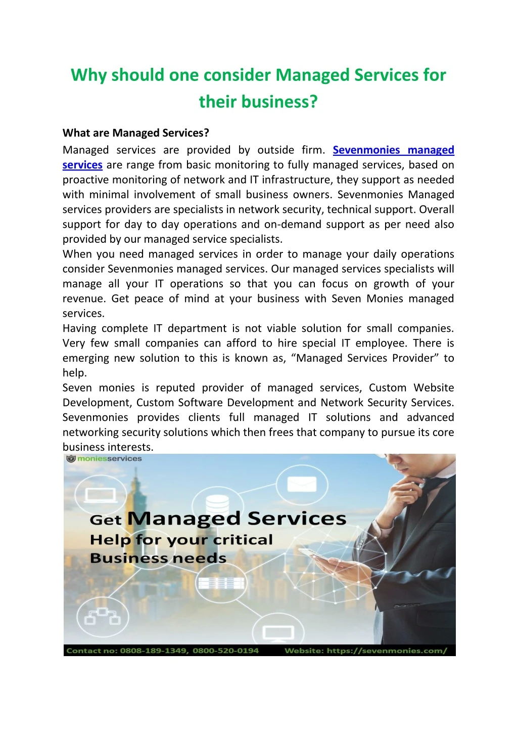 why should one consider managed services