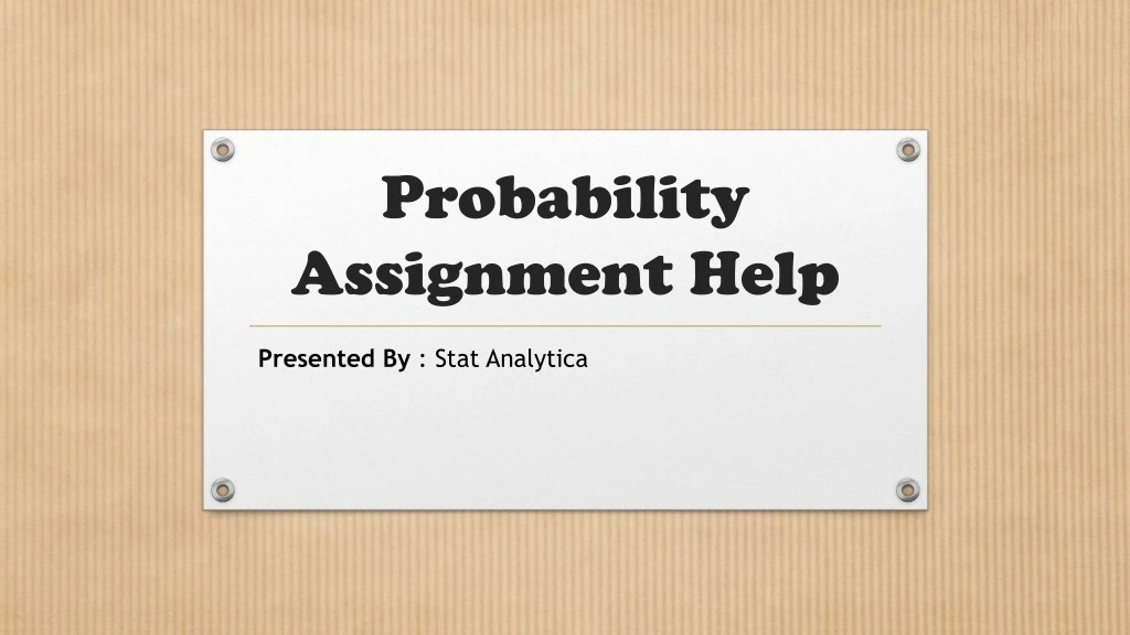 probability assignment help