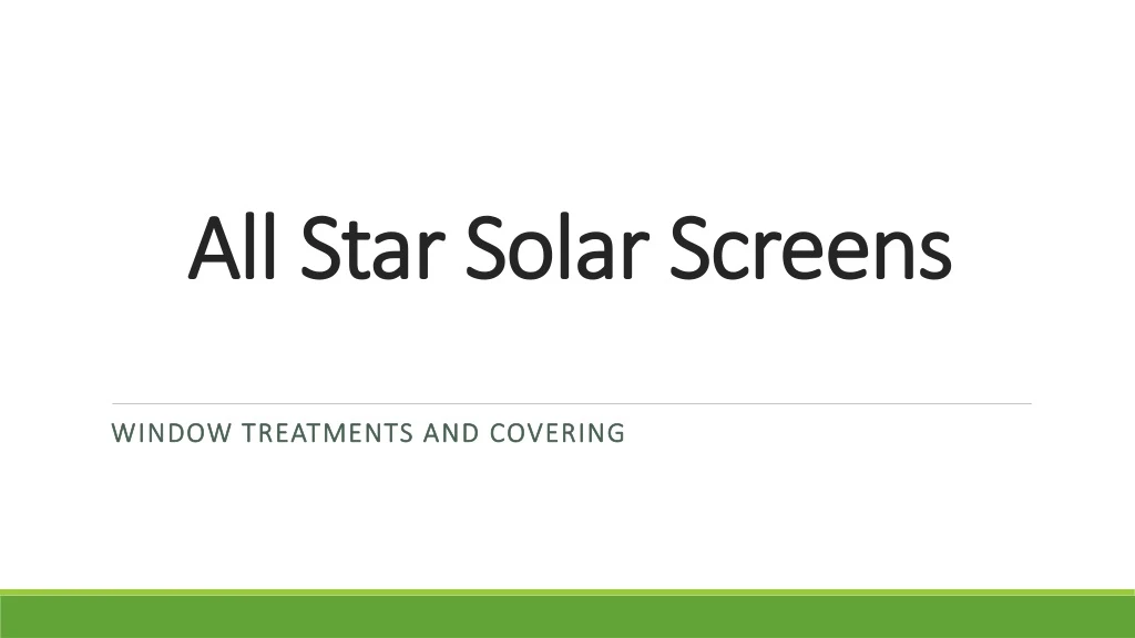 all star solar screens