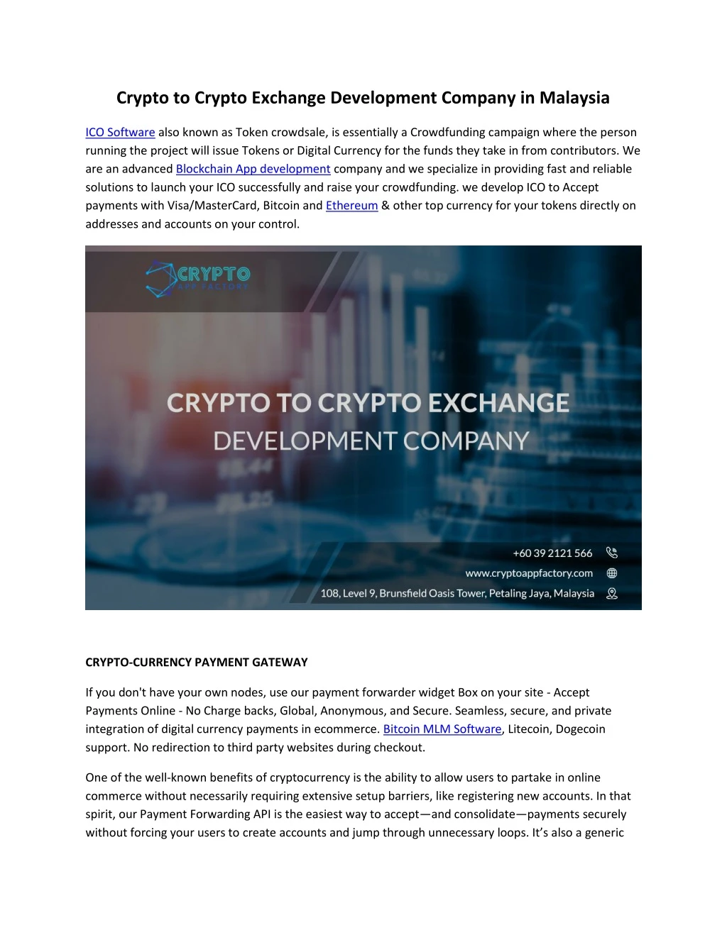 crypto to crypto exchange development company