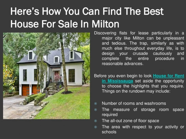 Here’s How You Can Find The Best House For Sale In Milton