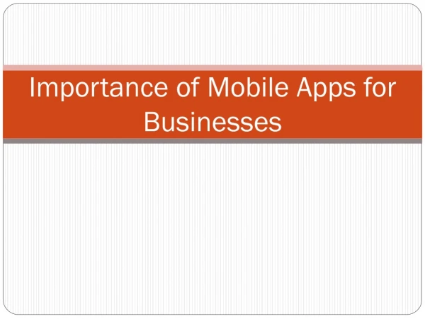 Importance of Mobile Apps for Businesses