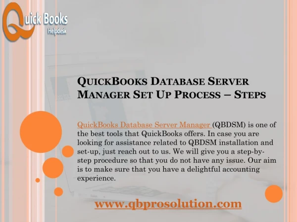 Essential Steps to solve QuickBooks Database Server Manager