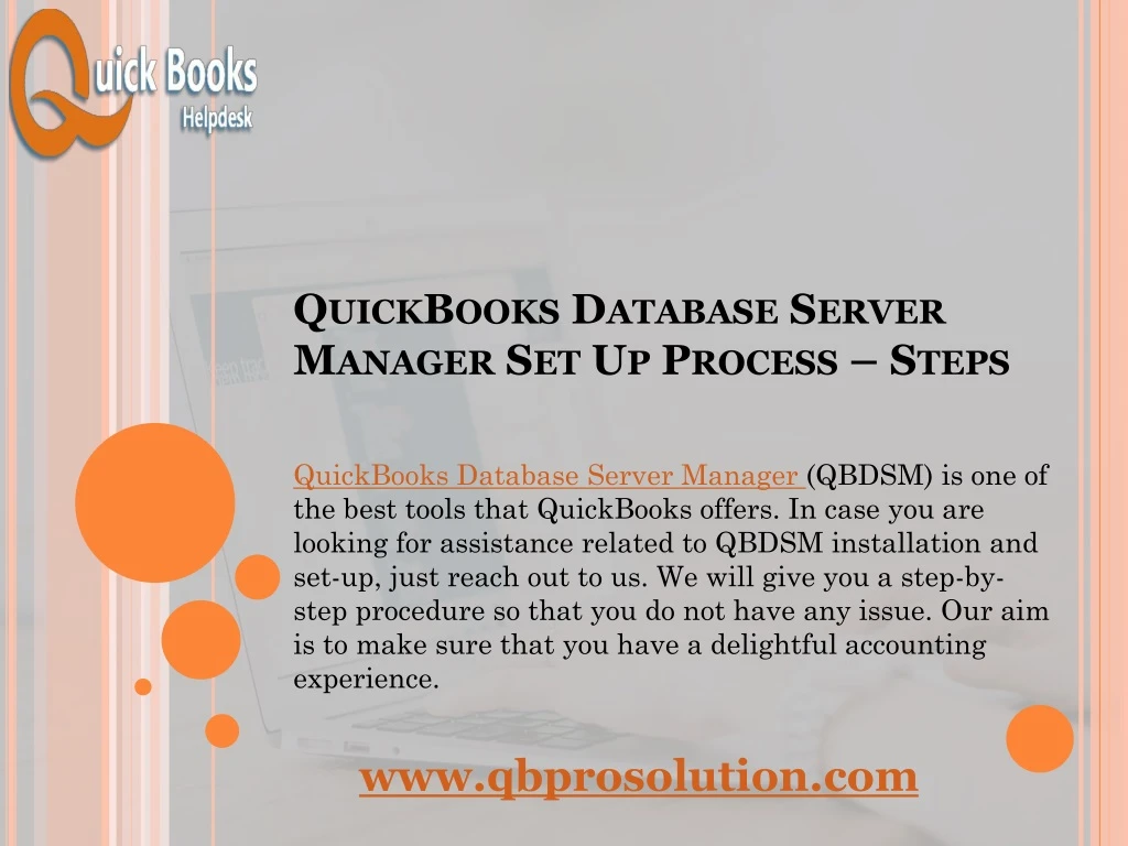 quickbooks database server manager set up process steps