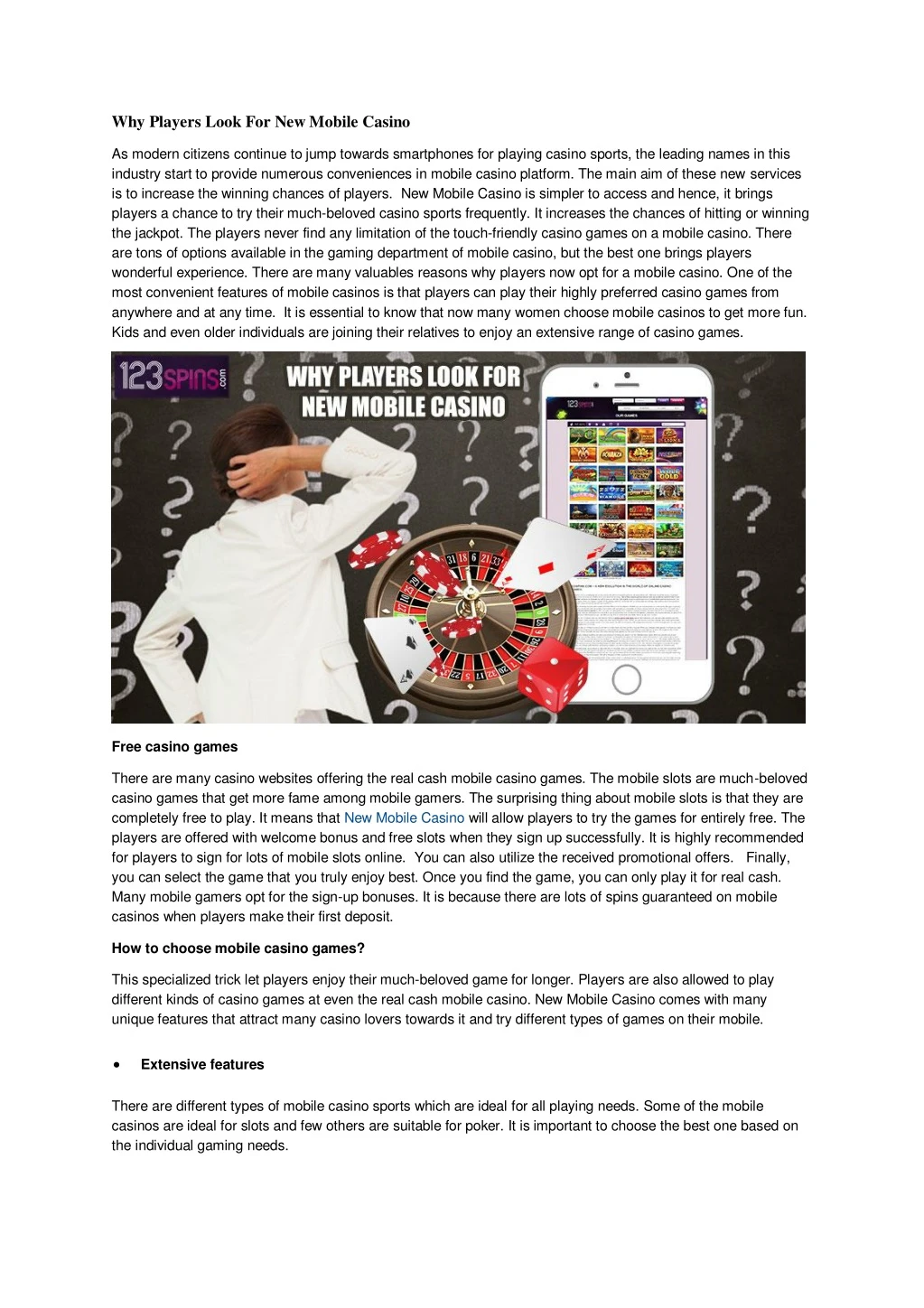 why players look for new mobile casino