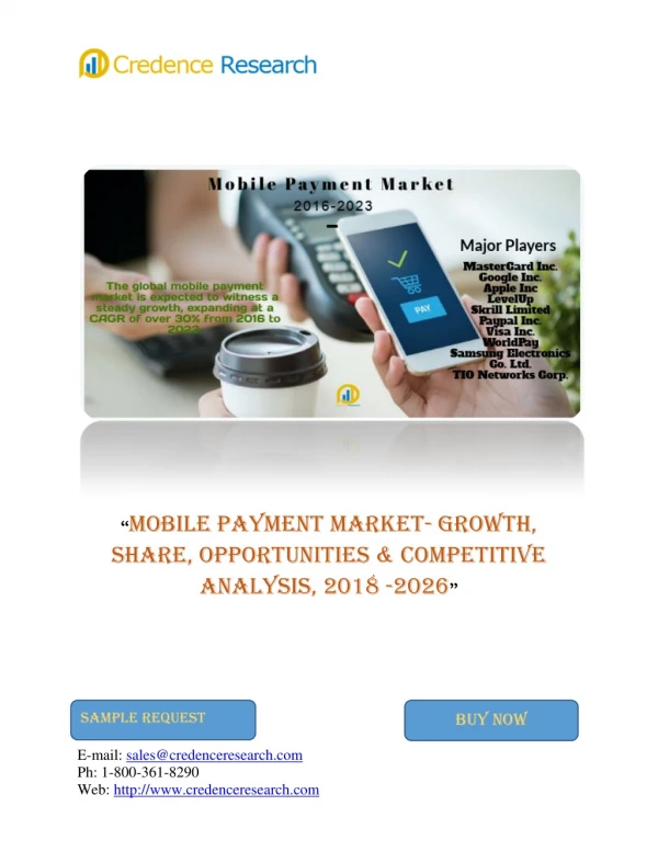 Global Mobile Payment Market To Expand At A Significant CAGR Of Over 30%